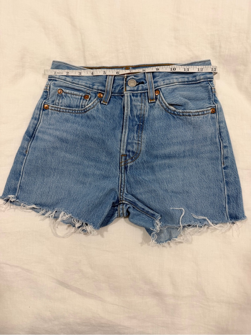 Upcycled Levi’s Classic Light Blue Denim Cutoff Shorts